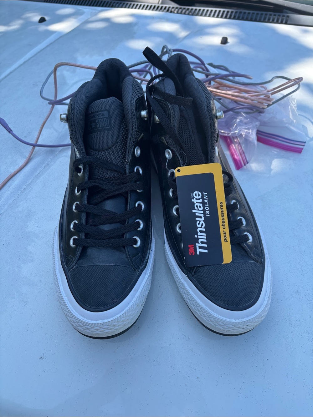 Converse Black High-Top Sneakers with White Soles